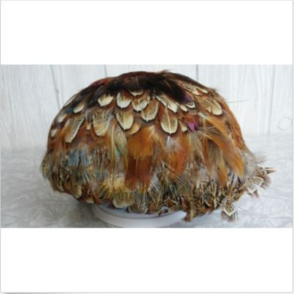 *Vintage 40s 50s Handmade Pheasant Breast Pill Box main image 4